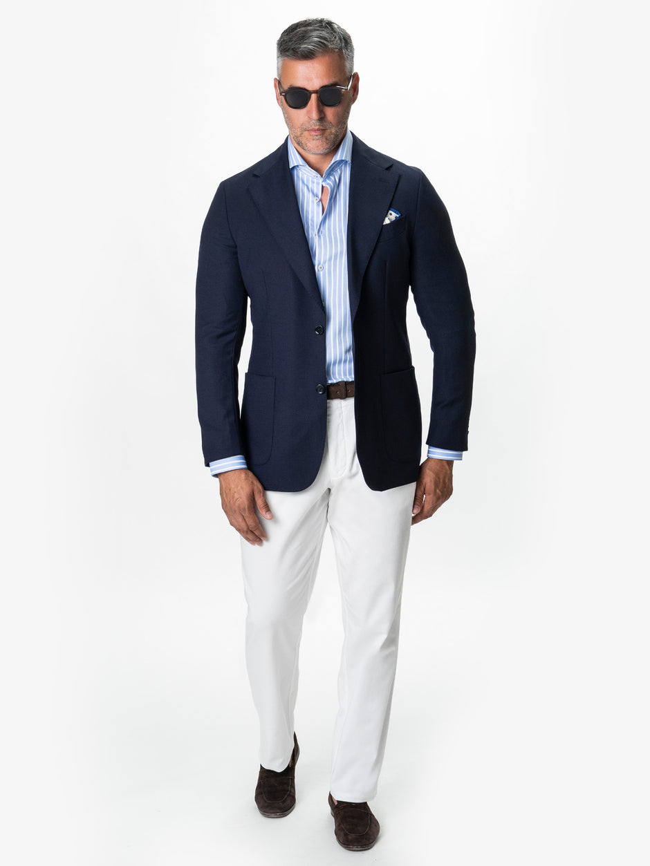Sacou Barbati Bleumarin Vitale Barberis Super 110's Oxford BMan0101 (2)
