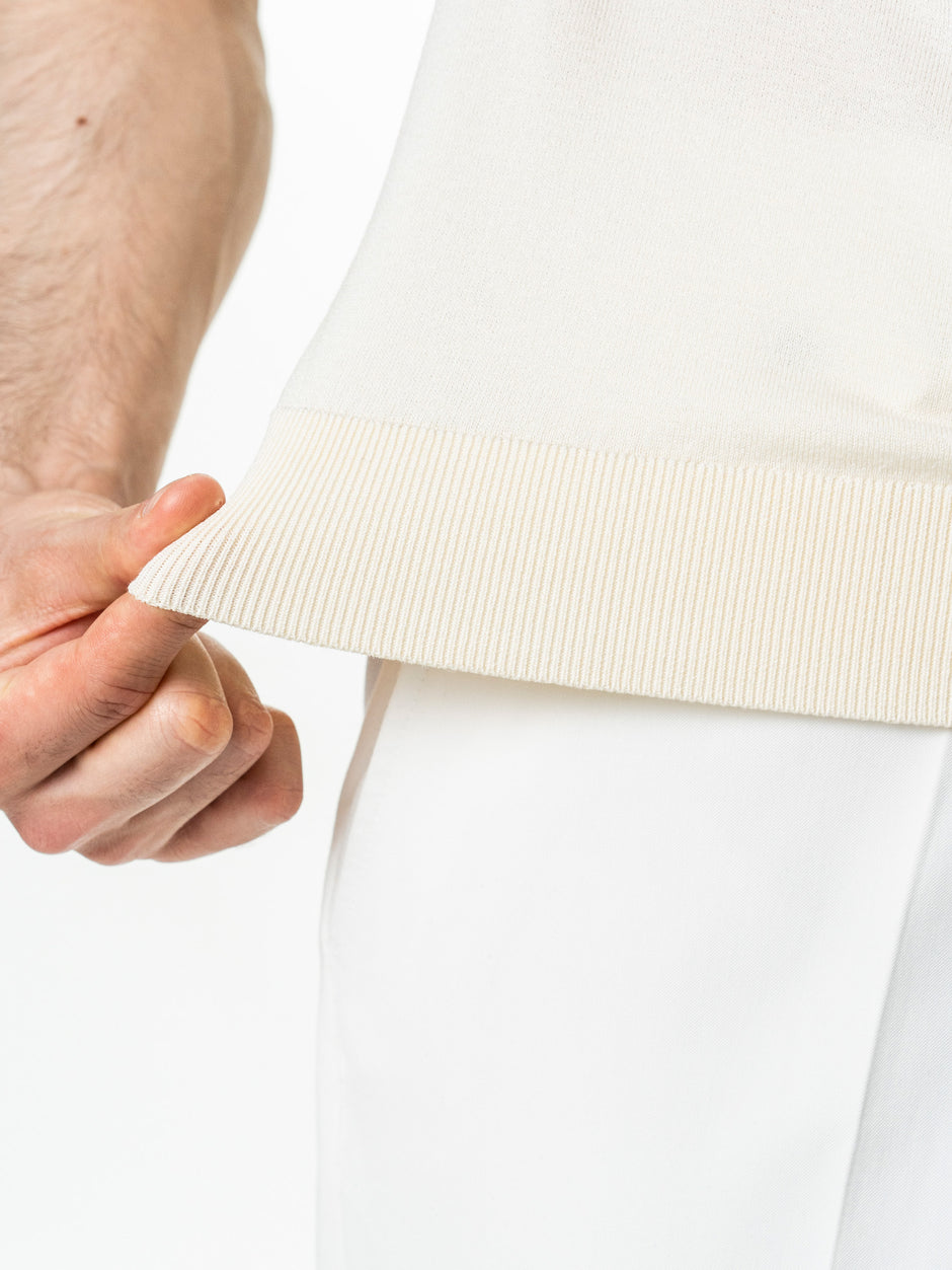 Tricou Polo Barbati Rayon Alb Off White BMan0100 (8)