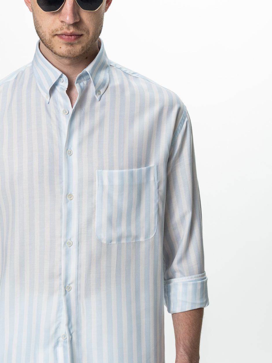 Camasa Barbati Bleu in Dungi Relaxed Fit BMan0200 (4)