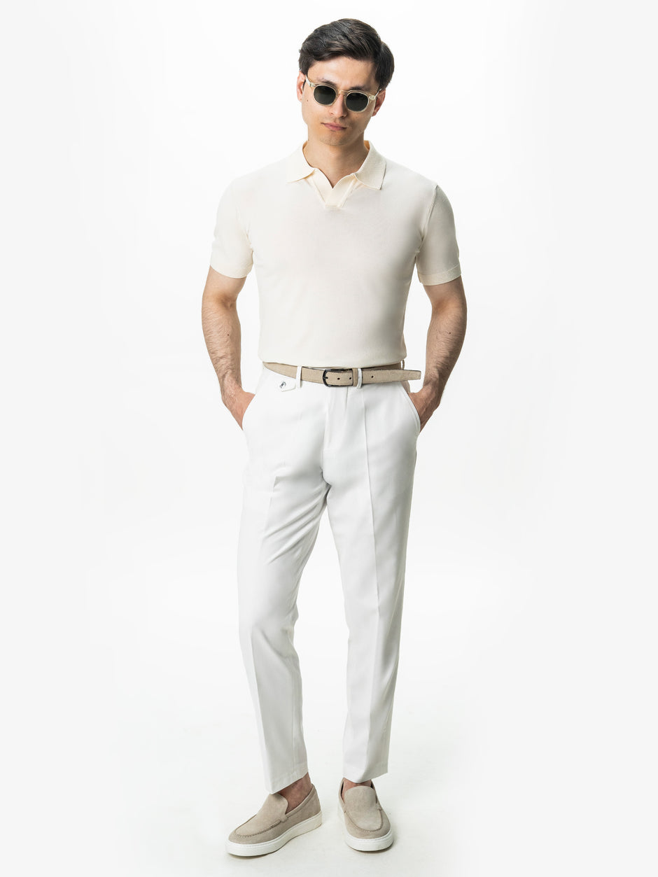 Tricou Polo Barbati Rayon Alb Off White BMan0100 (2)