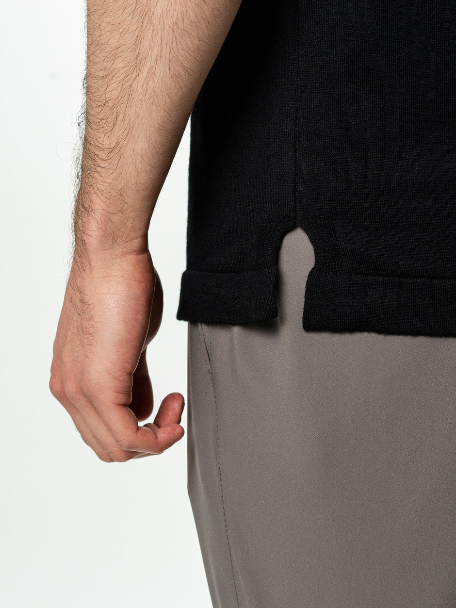 Tricou Negru Barbati De Vara Cu Nasturi Guler Polo Bman291 (8)