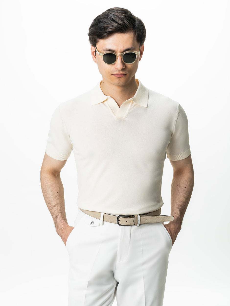Tricou Polo Barbati Rayon Alb Off White BMan0100 (6)