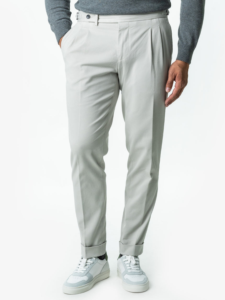 Pantaloni Gri Gurkha Cu Pense Barbati Bumbac All Season BMan0021 (1)