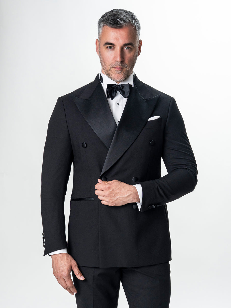 Costum Mire Negru Tip Smoking Ceremonie Lana Sarto BMan0031 (5)