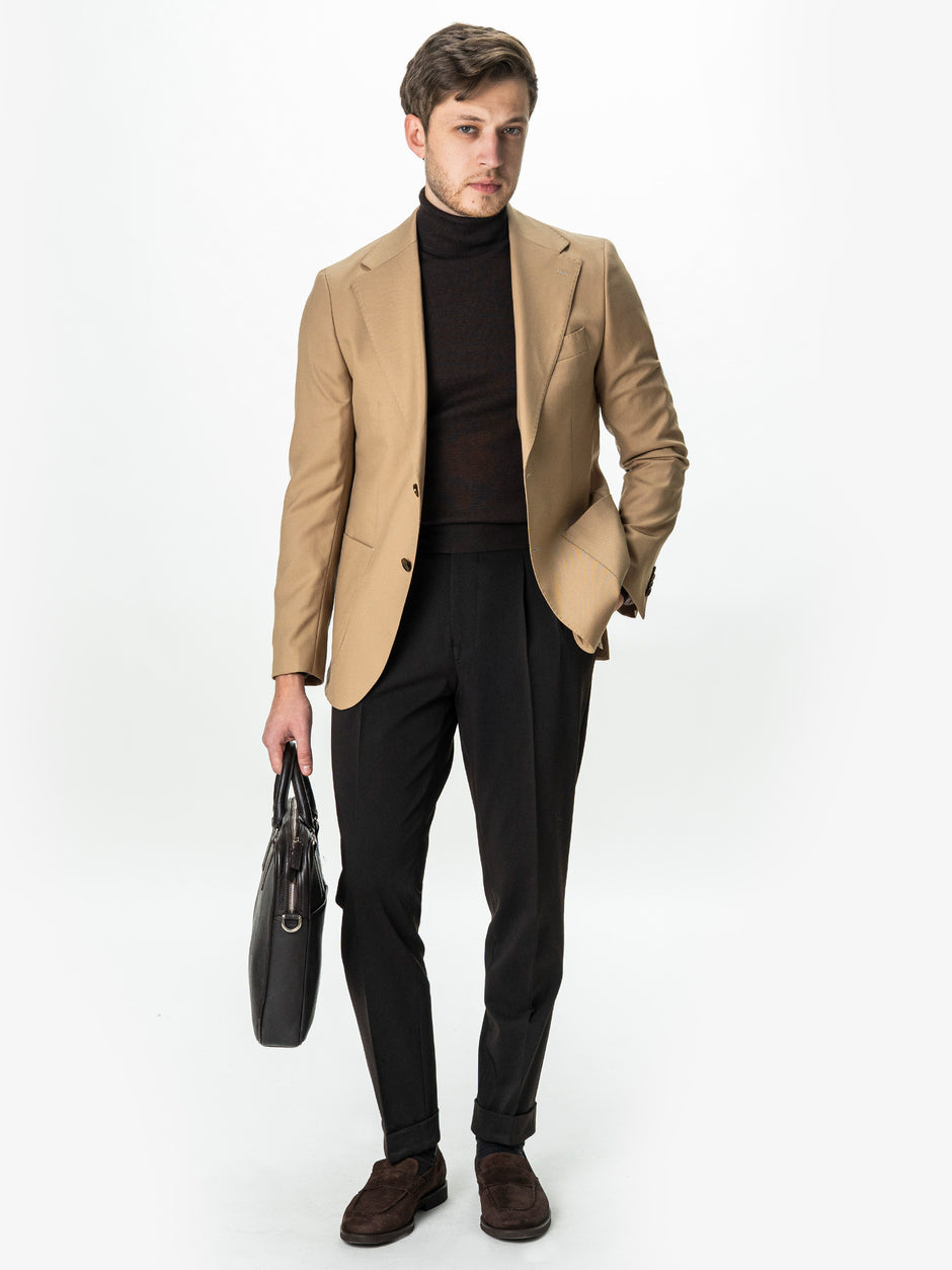 Sacou Barbati Bej 100% Lana Vitale Barberis 130'S BMan0054 (2)