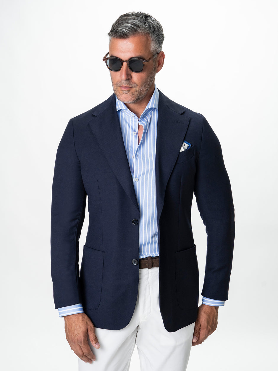 Sacou Barbati Bleumarin Vitale Barberis Super 110's Oxford BMan0101 (6)
