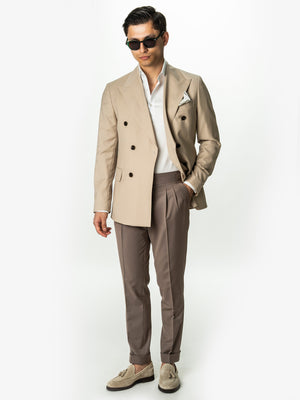 Sacou Doua Randuri Barbati Bej 100% Lana Vitale Barberis BMan0057