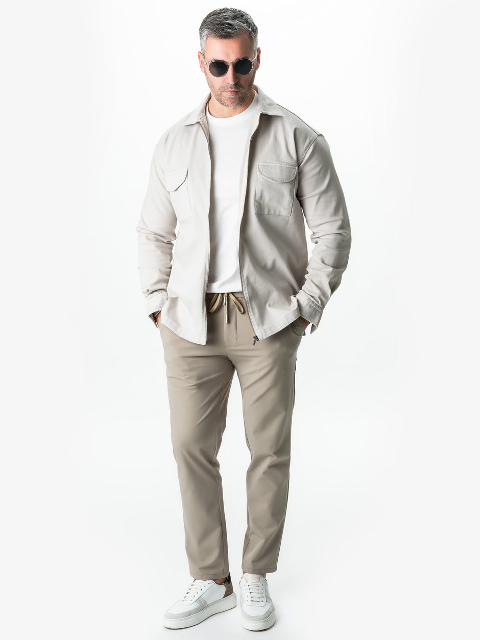 Jacheta Gri Toamna Barbati Camasa Tip Overshirt  Din Bumbac BMan0041 (8)