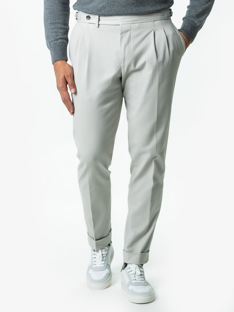 Pantaloni Gri Gurkha Cu Pense Barbati Bumbac All Season BMan0021 (8)