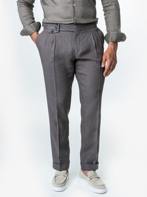 Pantaloni Maro Cu Pense Barbati Gurkha In Natural Vitale Barberis BMan0013