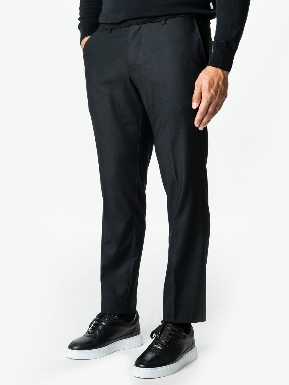 Pantaloni Barbati Negru Lana Vitale Barberis Office Stretch Bman0006 (8)
