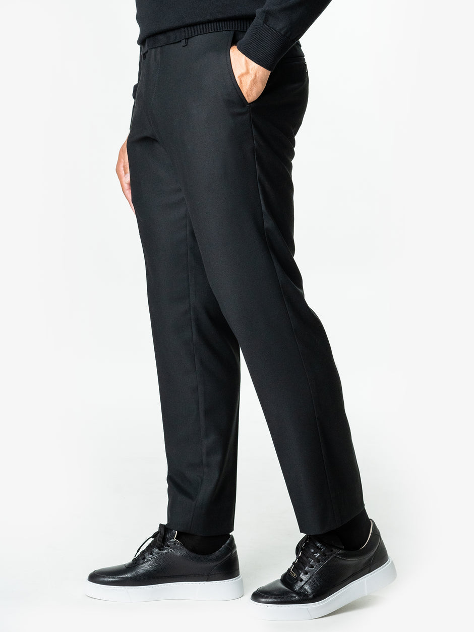 Pantaloni Barbati Negru Lana Vitale Barberis Office Stretch Bman0006 (10)