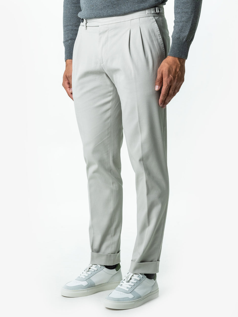 Pantaloni Gri Gurkha Cu Pense Barbati Bumbac All Season BMan0021 (4)