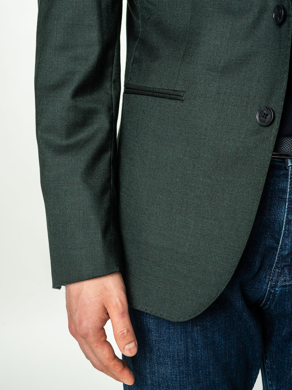 Sacou Verde Barbati Smart Casual Din Bumbac Cu Lana All Season BMan0036 (10)