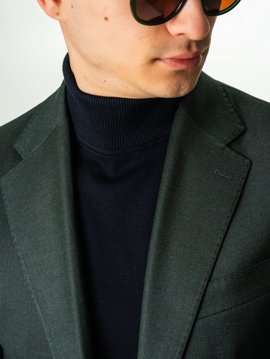 Sacou Verde Barbati Smart Casual Din Bumbac Cu Lana All Season BMan0036 (9)