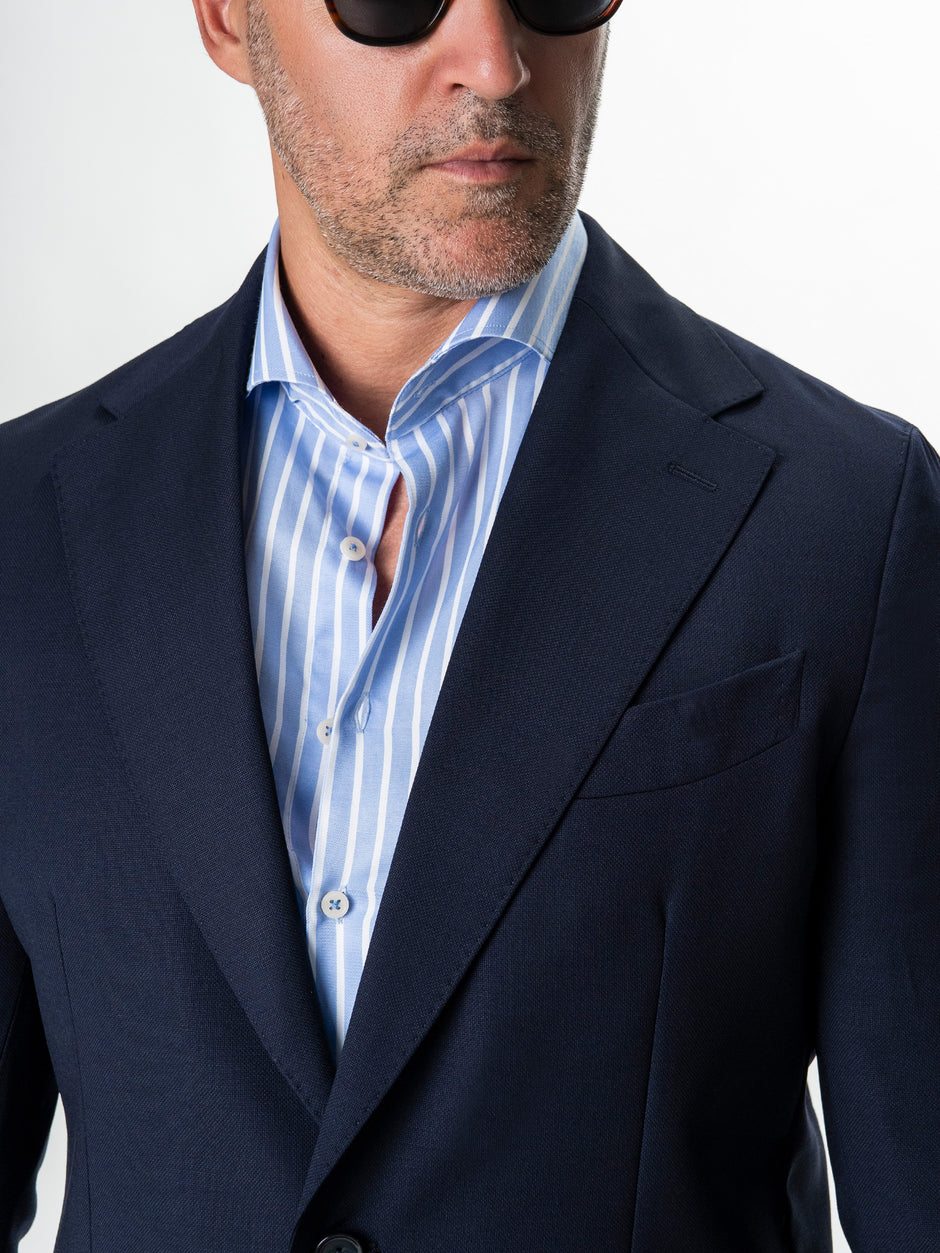 Sacou Barbati Bleumarin Vitale Barberis Super 110's Oxford BMan0101 (5)