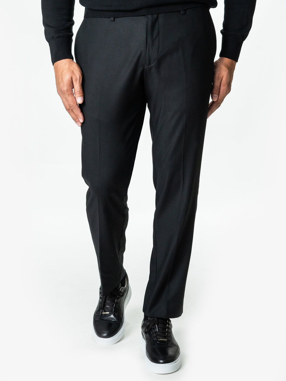 Pantaloni Barbati Negru Lana Vitale Barberis Office Stretch Bman0006 (1)