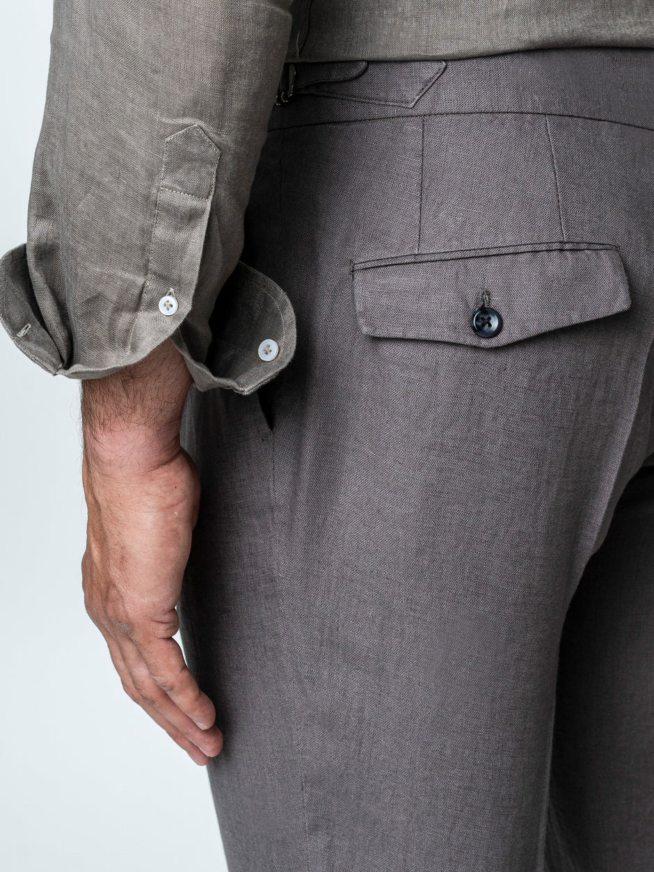 Pantaloni Maro Cu Pense Barbati Gurkha In Natural Vitale Barberis BMan0013 (7)