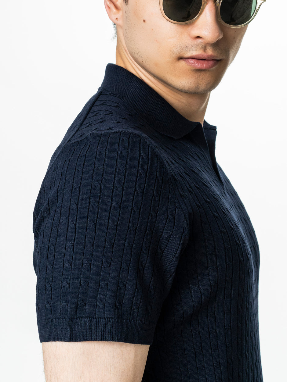 Tricou Barbati Polo Deschis Bleumarin BMan0106 (8)