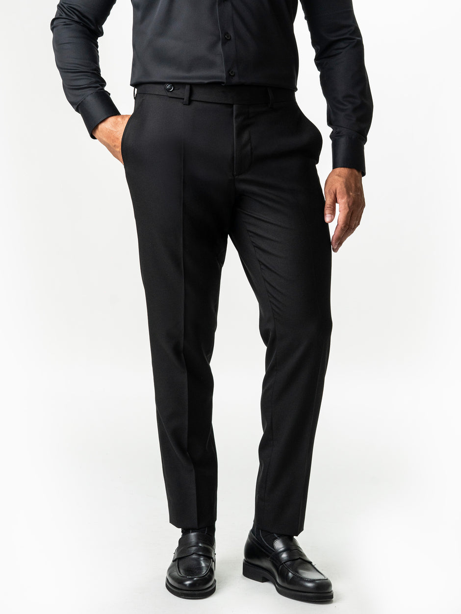 Costum Barbati Negru Vara 100% Lana BMan0058 (10)