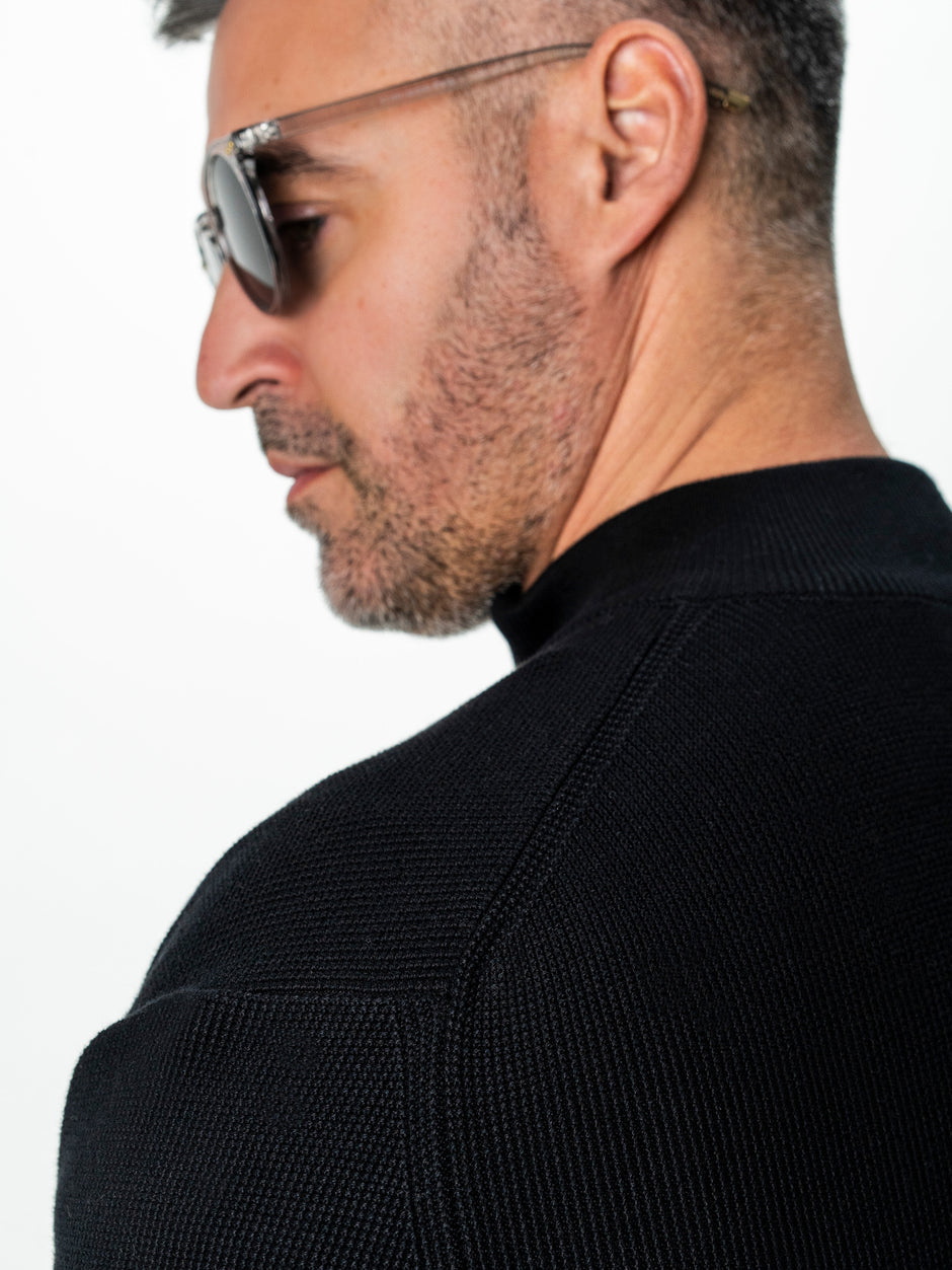 Pulover Barbati Negru Cu Fermoar 100% Bumbac BMan0029 (6)