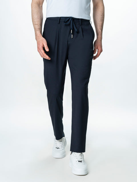 Pantaloni Barbati Casual Bleumarin Din Lana BMan0104