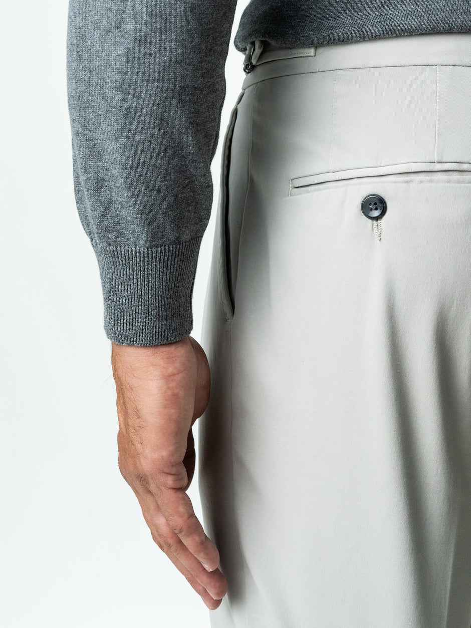 Pantaloni Gri Gurkha Cu Pense Barbati Bumbac All Season BMan0021 (7)