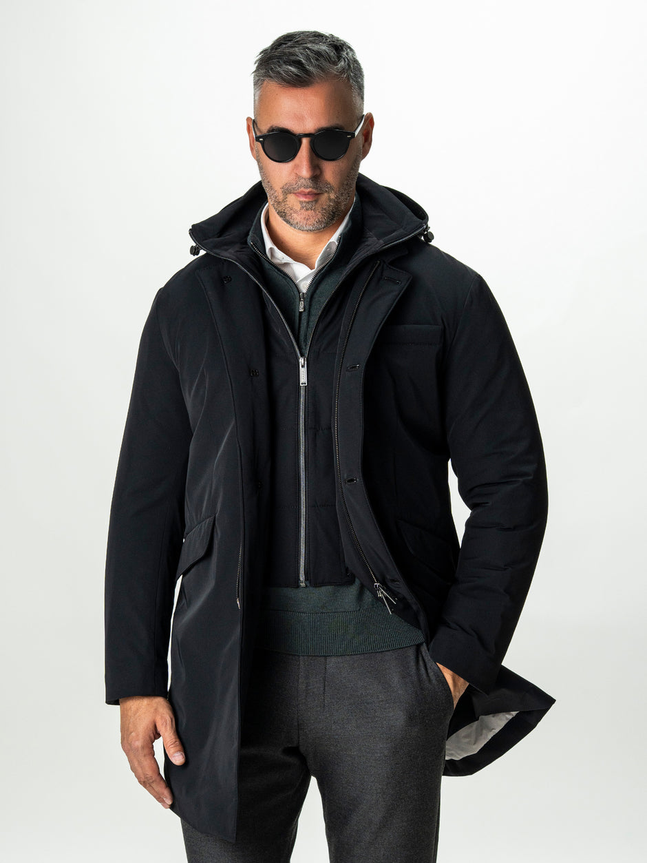 Geaca Barbati Tip Parka Neagra Cu Gluga BMan0200 (4)