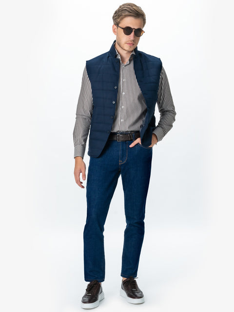 Vesta Casual & Office Barbati De Toamna Bleumarin Design Palermo BMan065 (3)