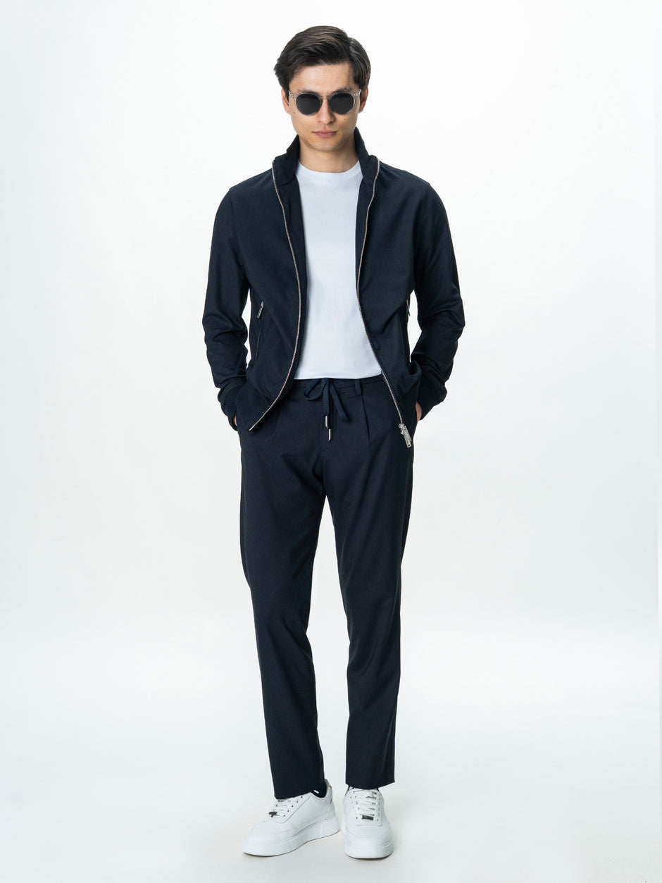 Pantaloni Barbati Casual Bleumarin Din Lana BMan0104 (2)