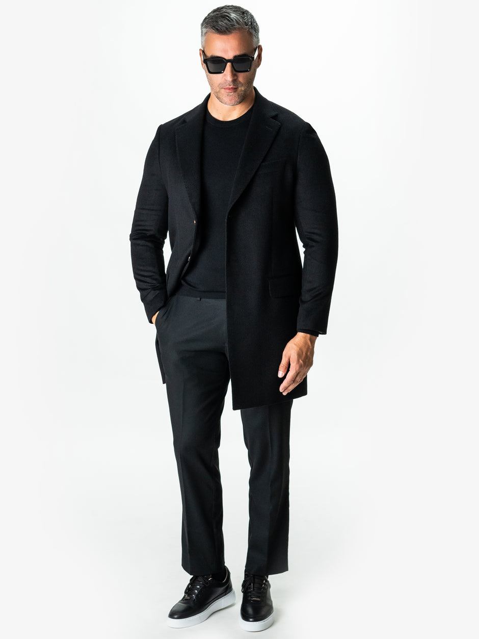 Pantaloni Barbati Negru Lana Vitale Barberis Office Stretch Bman0006 (2)