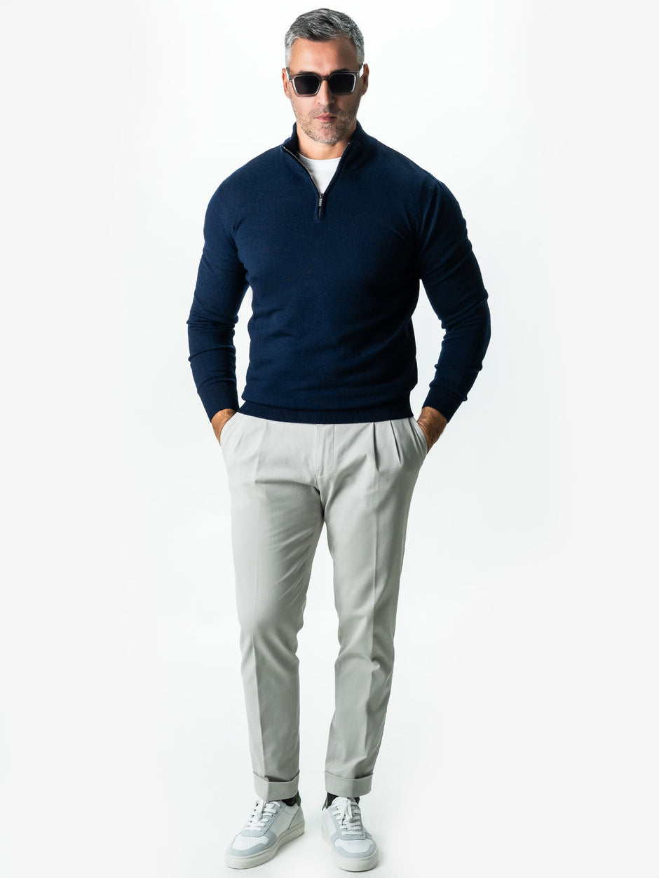 Pantaloni Gri Gurkha Cu Pense Barbati Bumbac All Season BMan0021 (2)