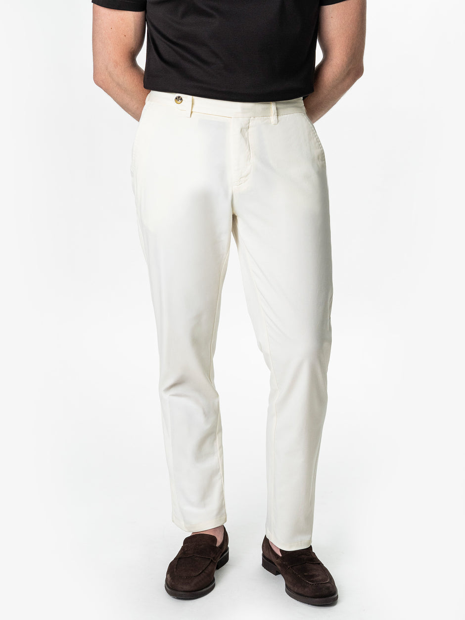 Pantaloni Barbati Chino Crem 100% Bumbac BMan0005 (1)