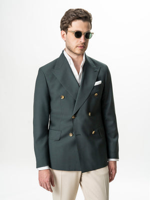 Sacou Doua Randuri Barbati Verde Lana Vitale Barberis BMan0057