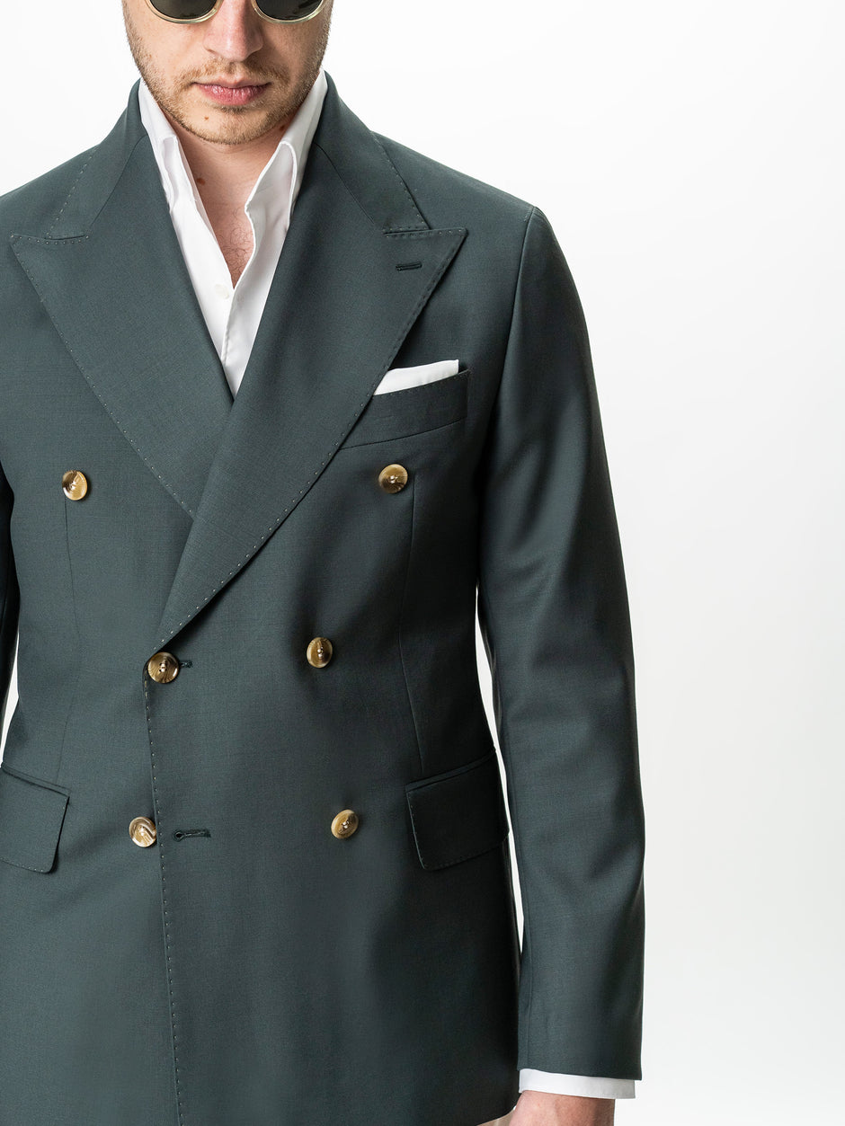 Sacou Doua Randuri Barbati Verde Lana Vitale Barberis BMan0057 (4)