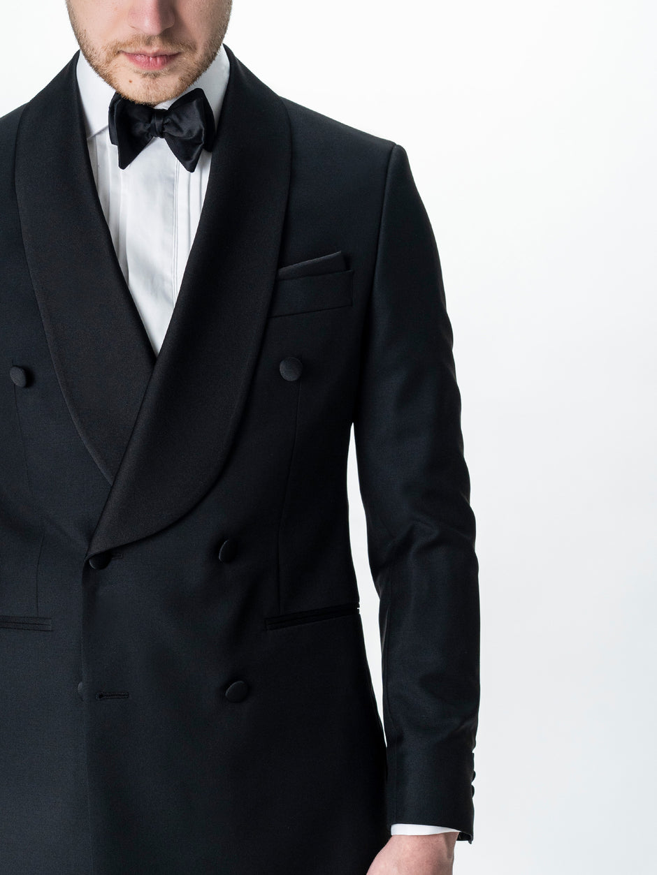 Costum Mire Smoking Negru 100% Lana Vitale Barberis SuperBio 21 Microni BMan344 (6)