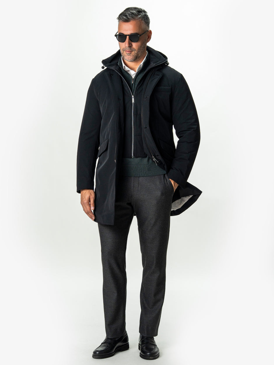 Geaca Barbati Tip Parka Neagra Cu Gluga BMan0200 (2)