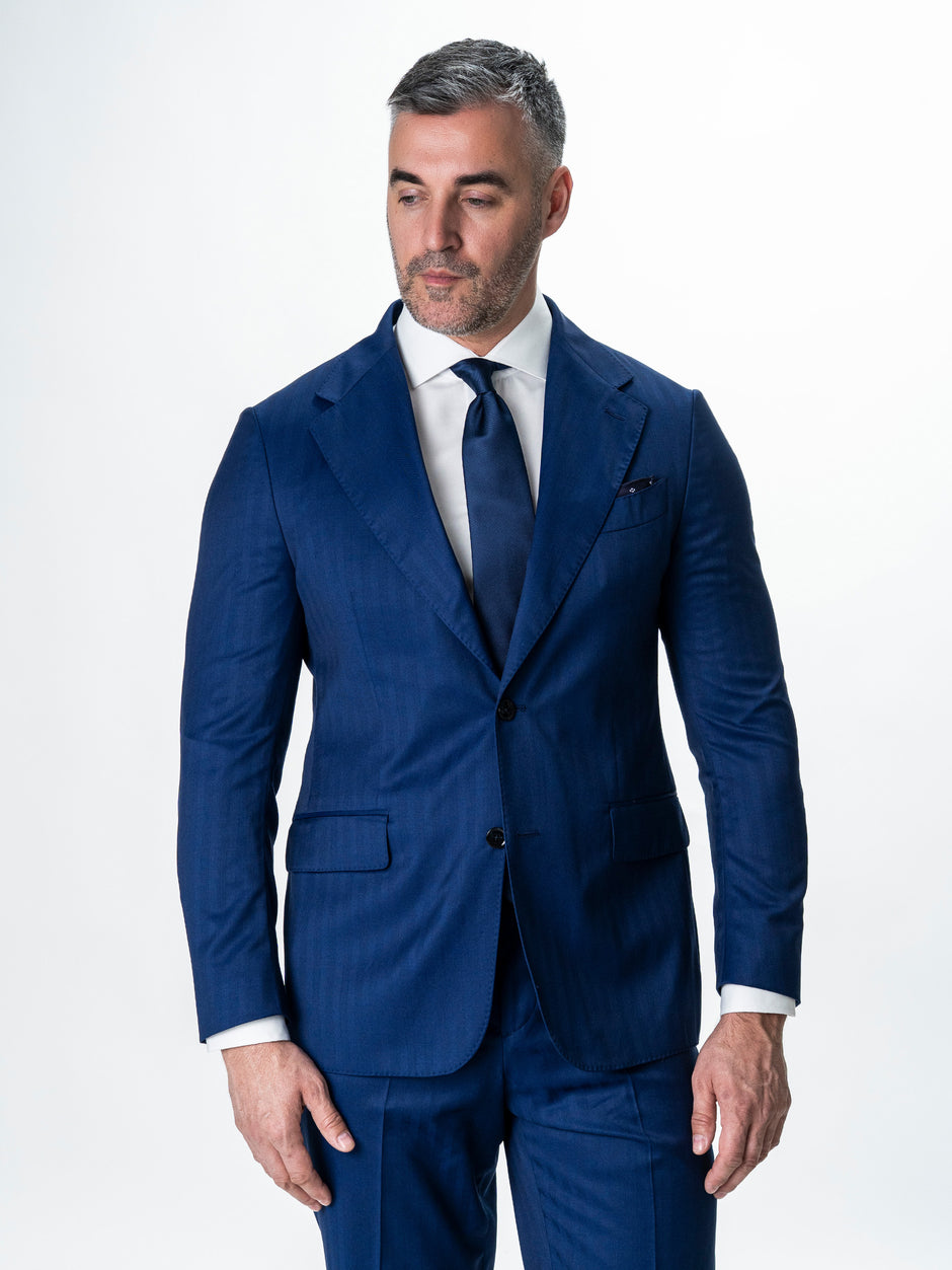 Costum Barbati Albastru Indigo din 100% lana Italiana 130'S BMan0004 (5)