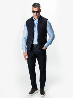 Vesta Barbati Casual Albastru Bleumarin Inchidere Fermoar BMan0001