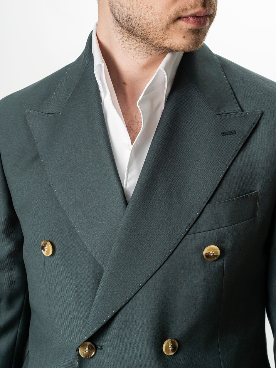 Sacou Doua Randuri Barbati Verde Lana Vitale Barberis BMan0057 (5)