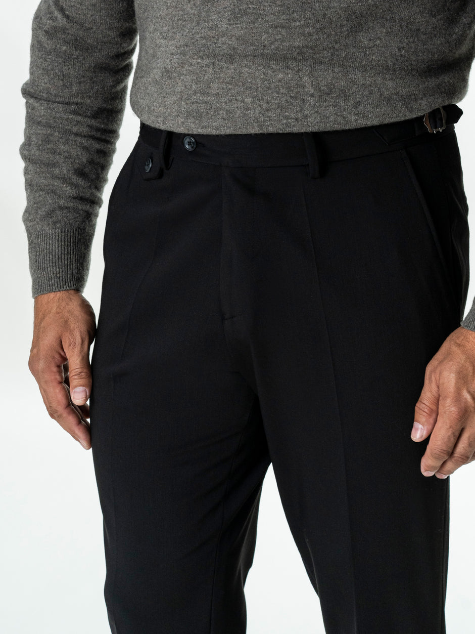 Pantaloni Eleganti Barbati Negri din Lana BMan0112 (3)