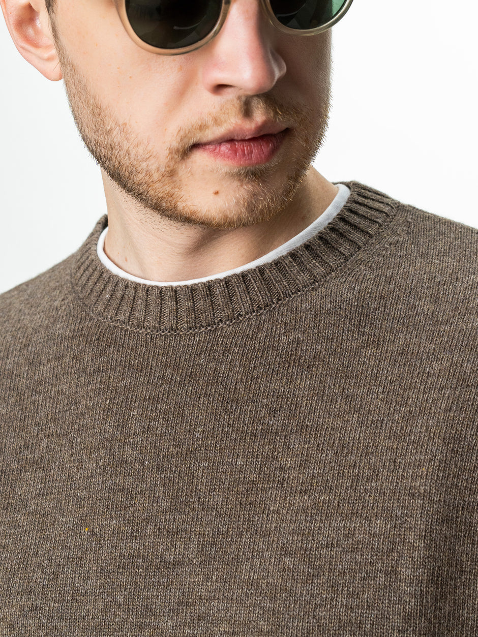 Pulover Barbati Maro Taupe Oversize 100% Lana Lambswool BMan0033 (3)