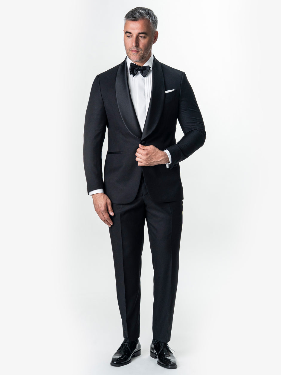 Costum Ceremonie Barbati Smoking Negru Lana Vitale Barberis BMan340 (4)
