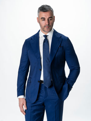 Costum Barbati Albastru Lana Solaro Cerruti Super 130’s BMan0004