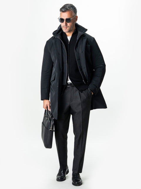 Pulover Barbati Negru Cu Fermoar 100% Bumbac BMan0029