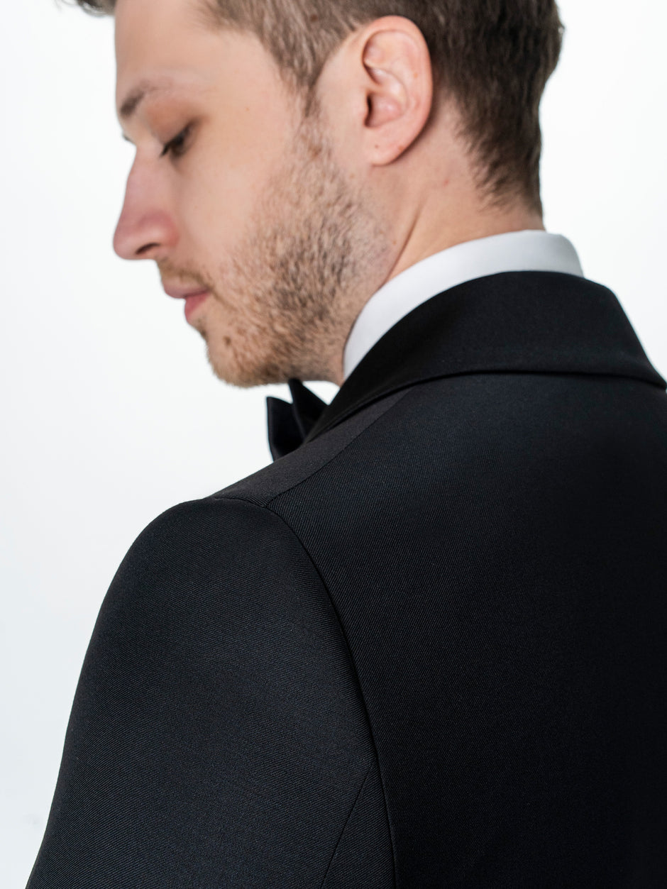 Costum Mire Smoking Negru 100% Lana Vitale Barberis SuperBio 21 Microni BMan344 (7)