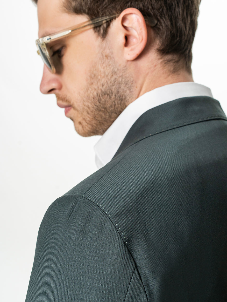 Sacou Doua Randuri Barbati Verde Lana Vitale Barberis BMan0057 (6)