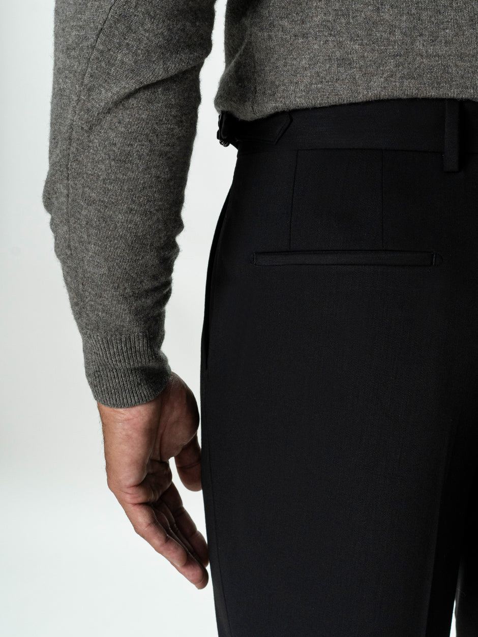 Pantaloni Eleganti Barbati Negri din Lana BMan0112 (7)