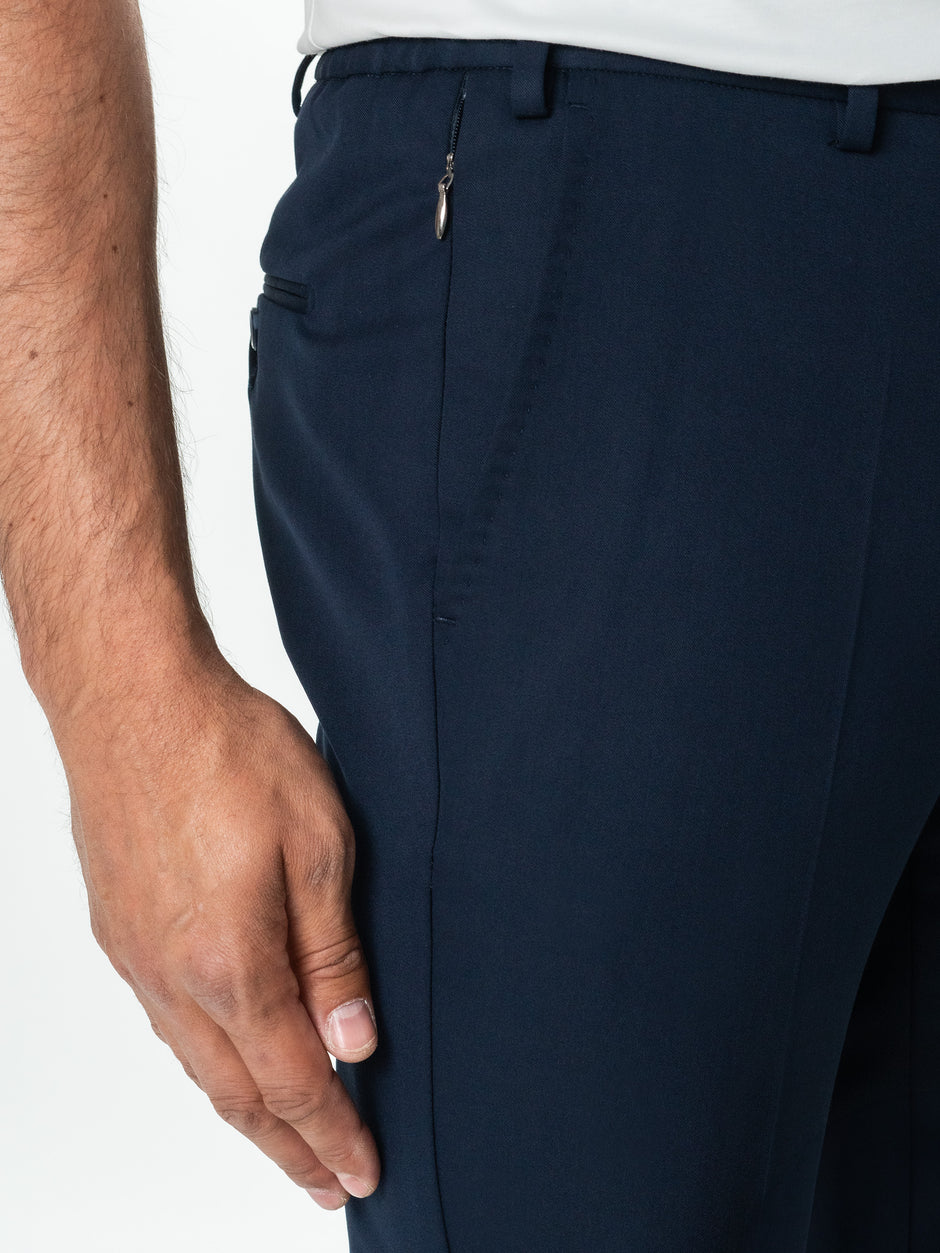 Pantaloni Bleumarin Barbati Full Stretch Flexo Cu Snur BMan0012 (3)