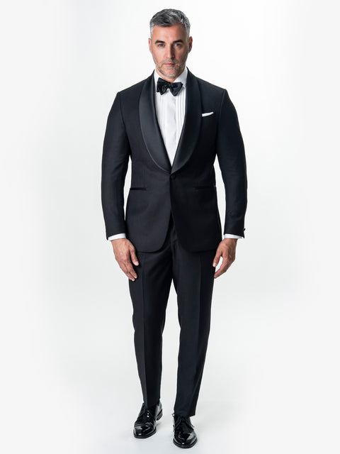 Costum Ceremonie Barbati Smoking Negru Lana Vitale Barberis BMan340